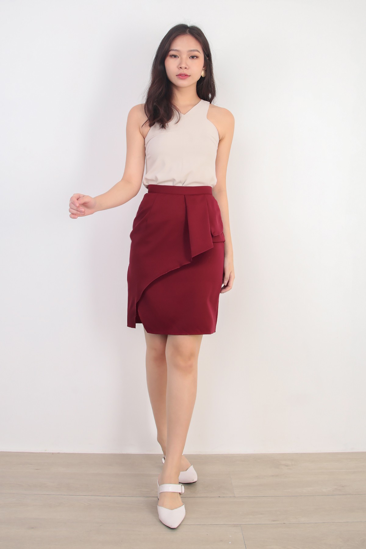 Burgundy 2024 skirt overlay