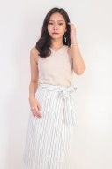  Haisley Striped Skirt in White