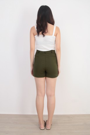 Valena Highwaist Shorts in Olive