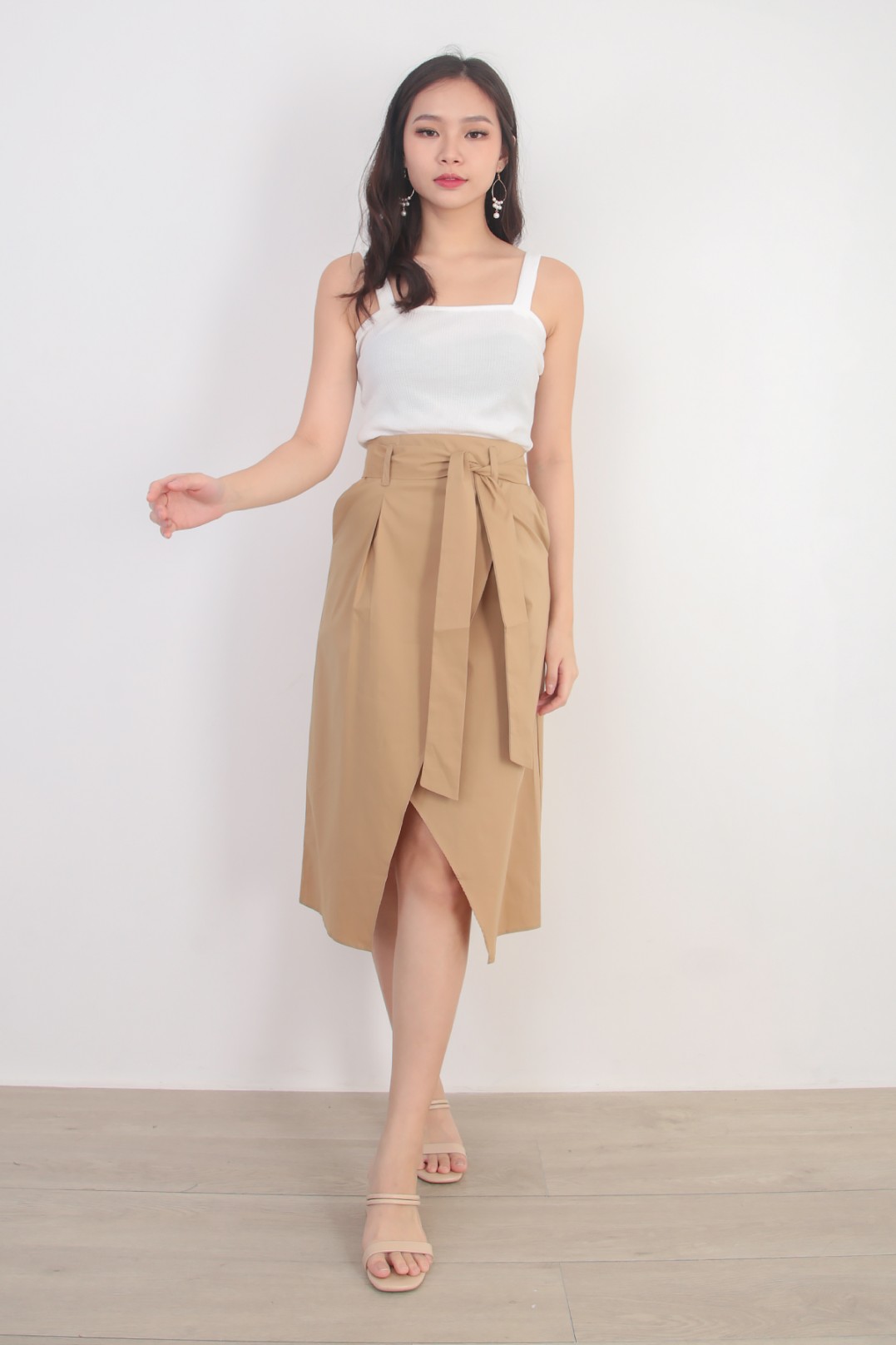 Madelyn Wrap Skirt in Khaki MGP