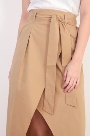 Madelyn Wrap Skirt in Khaki