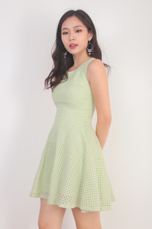 Adalee Textured Lace Dress in Mint