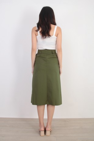 Madelyn Wrap Skirt in Olive