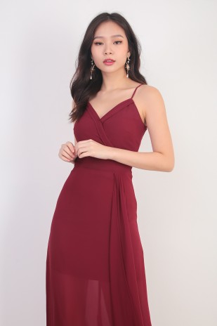 Valentina Maxi Dress in Wine Red