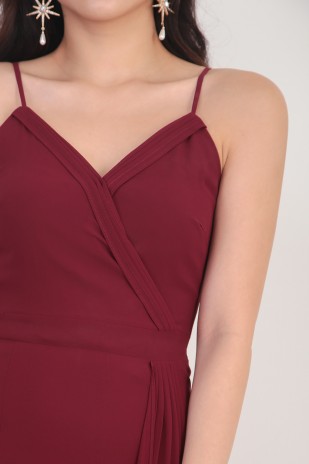 Valentina Maxi Dress in Wine Red