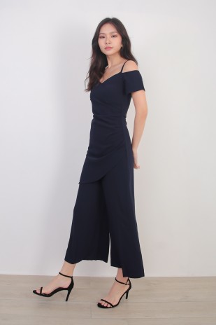 Camillie Wrap Jumpsuit in Navy