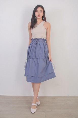 Sloane Paperbag Skirt in Blue