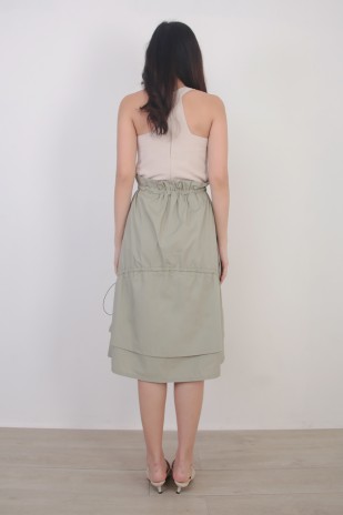 Sloane Paperbag Skirt in Sage