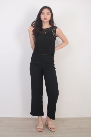 Gracie Lace Top in Black