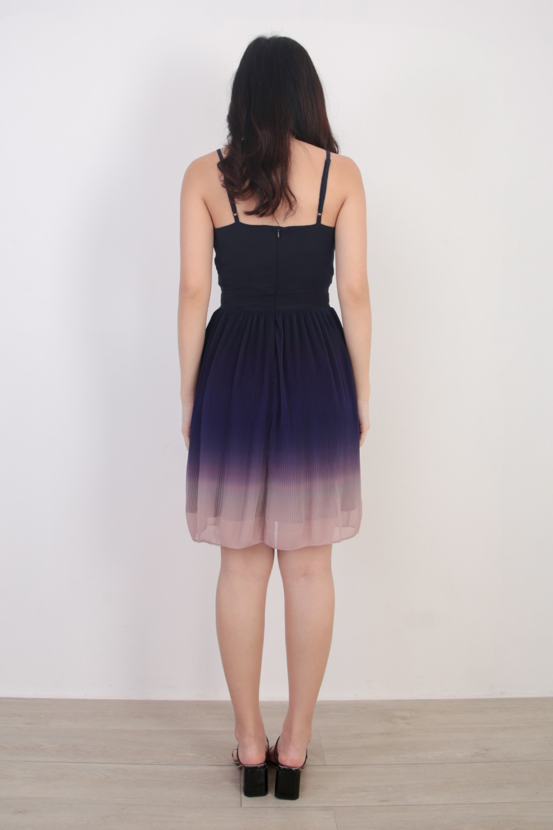 black to blue ombre dress