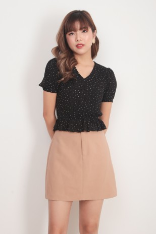 Marlowe Polka Dot Top in Black