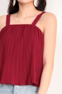 Celene Pleated Top in Red