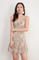 Marielle Printed Dress in Nude