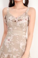 Marielle Printed Dress in Nude