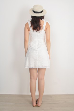Dionne Eyelet Dress in White