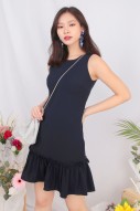 Nailah Flounce Workdress In Navy