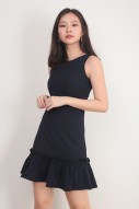 Nailah Flounce Workdress In Navy