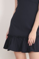 Nailah Flounce Workdress In Navy