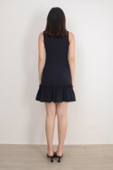 Nailah Flounce Workdress In Navy