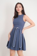 Odette Contrast Workdress in Steel Blue