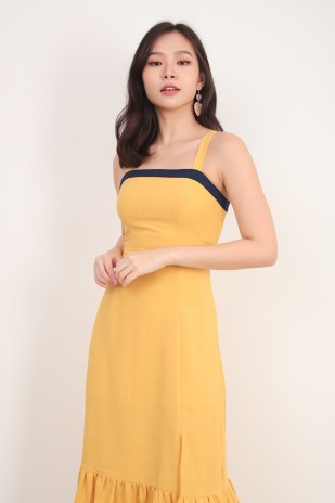 Theanna Midi Dress in Yellow