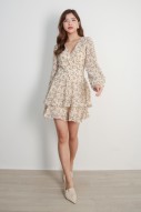 Maeryn Floral Romper in Cream
