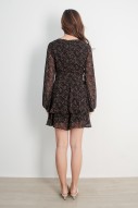 Maeryn Floral Romper in Black