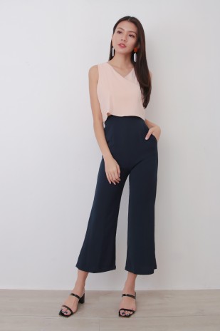 RESTOCK: Amaya Colourblock Jumpsuit in Navy