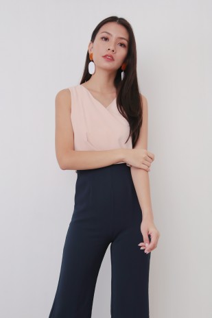 RESTOCK: Amaya Colourblock Jumpsuit in Navy