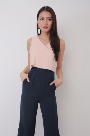 RESTOCK: Amaya Colourblock Jumpsuit in Navy