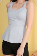 Telissa Peplum Top in Grey