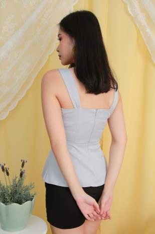 Telissa Peplum Top in Grey