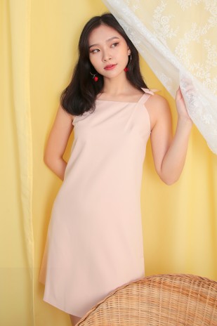 Jaceen Ribbon Dress in Nude Pink