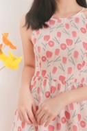 Luella Floral Dress in Nude Pink