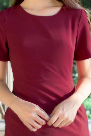 Norris Classic Workdress in Wine Red