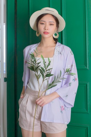 Kalina Floral Kimono in Lavender
