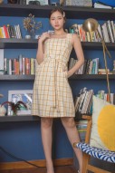 Brigitta Plaid Dress in Yellow
