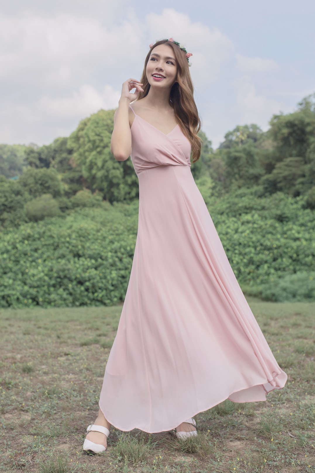 maxi pink dress