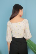 Shaunna Floral Top in Cream