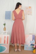 Earlene Dotted Maxi Dress in Rose