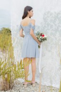 Monet Cold Shoulder Dress in Blue