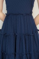 Neelam Swiss Dot Dress in Navy