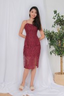 RESTOCK: Kimora Lace Dress in Wine Red