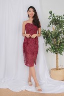 RESTOCK: Kimora Lace Dress in Wine Red