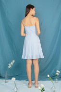 Celine Flutter Dress in Blue