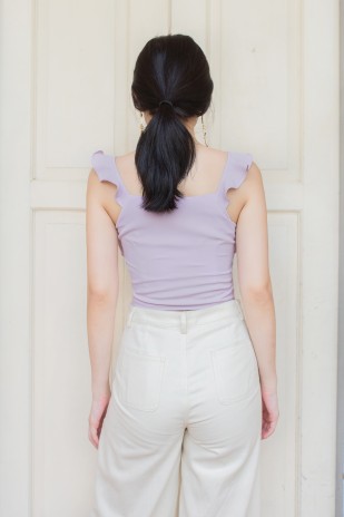 Shalom Ruffle Top in Lavender