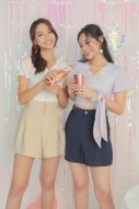 Amie High-Waisted Shorts in Nude