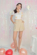 Amie High-Waisted Shorts in Nude