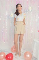 Amie High-Waisted Shorts in Nude