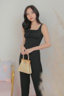Meira Ruched Jumpsuit in Black